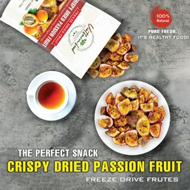 CRISPY DRIED PASSION FRUIT 2.47 oz (70g) VIETFARMFOOD: Freeze-dried, no sugar added, naturally sour. Nutritious, pure, and crunchy. Great for snacking, toppings, desserts or healthy gifting