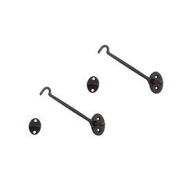 QCAA QCAA Heavier Duty Brass Door Hook Latch & Eye, 5", ORB US10B(Oil-Rubbed Bronze), 2 Pack, Made in Taiwan