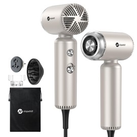 slopehill Travel Dual Voltage Hair Dryer with Diffuser, Ionic Blow Dryer for Women, High-Speed Fast Drying, Compact Lightweight Hair Blow Dryer,Portable Hairdryer European 110-120V/220-240V