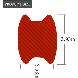 CGEAMDY 4PCS Car Door Handle Protector Sticker, Universal Carbon Fiber Anti-Scratches Auto Door Handle Protective Film, Car Door Side Paint Cover Guard Stickers Fit for Most Car Handles (Red)