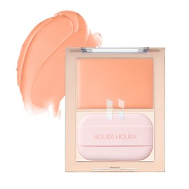 HOLIKAHOLIKA TINTED MILK CREAM BRUSH HOLIKA HOLIKA WITH PUFFS CREAM TEAK TEAK RUDDY SEMI GLOW PORE COVER PINK PEACH ROSE SHINE TRANSPARENT (#01 Cutie Pie, Normal)