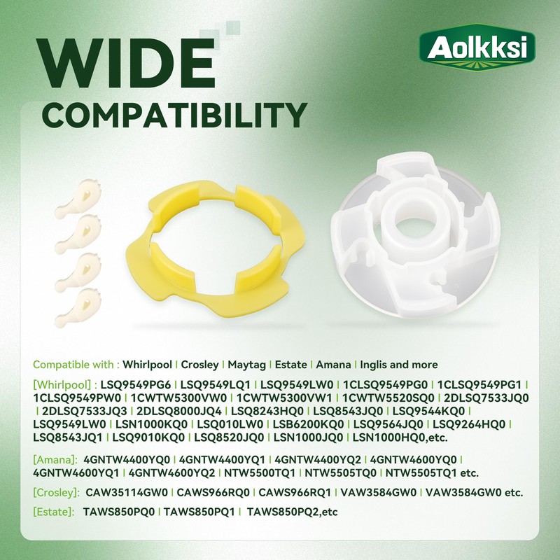 AOLKKSI 285809 Washer Short Cam Agitator Repair Kit Compatible with