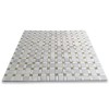 Stone Center Online C262XP Carrara White Marble Plaid Tartan Mosaic