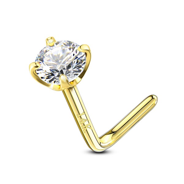 CM Crareesi Mania Nose Stud 14K Real Solid Yellow Gold