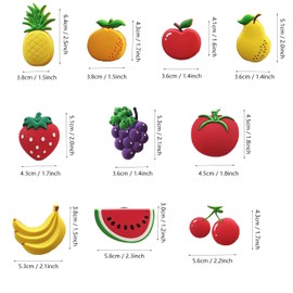 Set of 10 Colorful Fruit Fridge Magnets - Vibrant Refrigerator Magnets for Home Decor and Organization (Fruit Fridge Magnets)