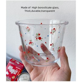 Ivymei Large Glass Food Jars with Locking Lids,23 OZ Round Glass Food Storage Container,Leakproof Floral Glass Bowl Glass Soup Containers,Microwave Freezer Safe(red)