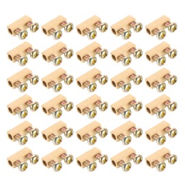 PATIKIL 11.5x4x5mm Wire Connectors Nut Terminal, 30 Pcs 5 A Brass Splicing Quick Wiring Connection Terminal Circuit Connector Nut Kit with Screws, Brass Tone