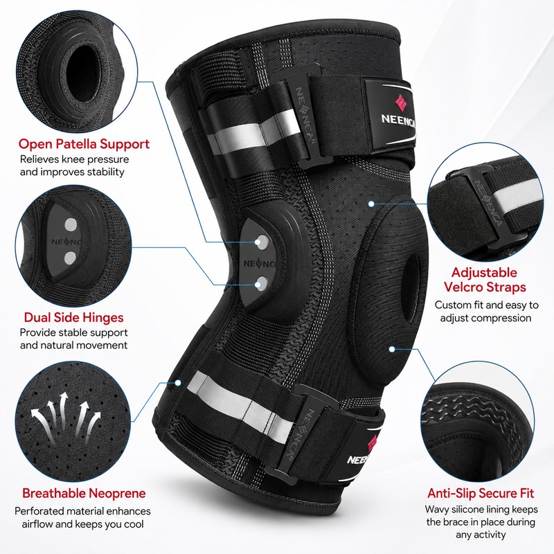Hinged Knee Brace for Daily & Sports Support – Adjustable