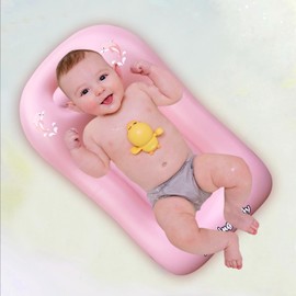Relaxing Baby Inflatable Baby Bathtub, Baby Tubs for Newborns to Toddlers, Infant Bathtub for Baby Travel Essential with Blue for Age from 0 to 6 Months.
