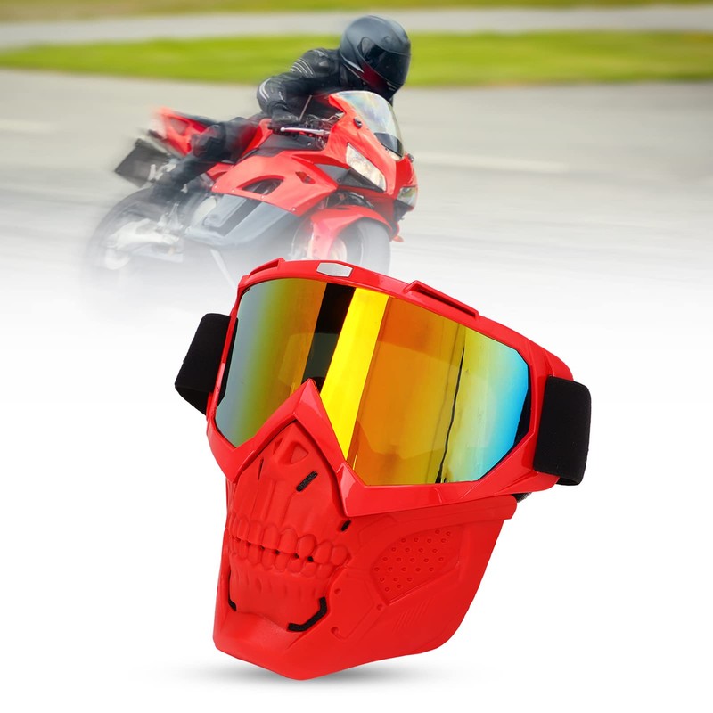 Riding Goggles, Motorcycle Skull Goggle Face Cover Off Road Cycling