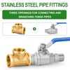 Brass 90° T-Fitting, Three G3/4 Inch Female Threads (24 mm