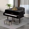 Kaieyres Grand Piano Cover, Velvet Piano Cover Decorative Full black