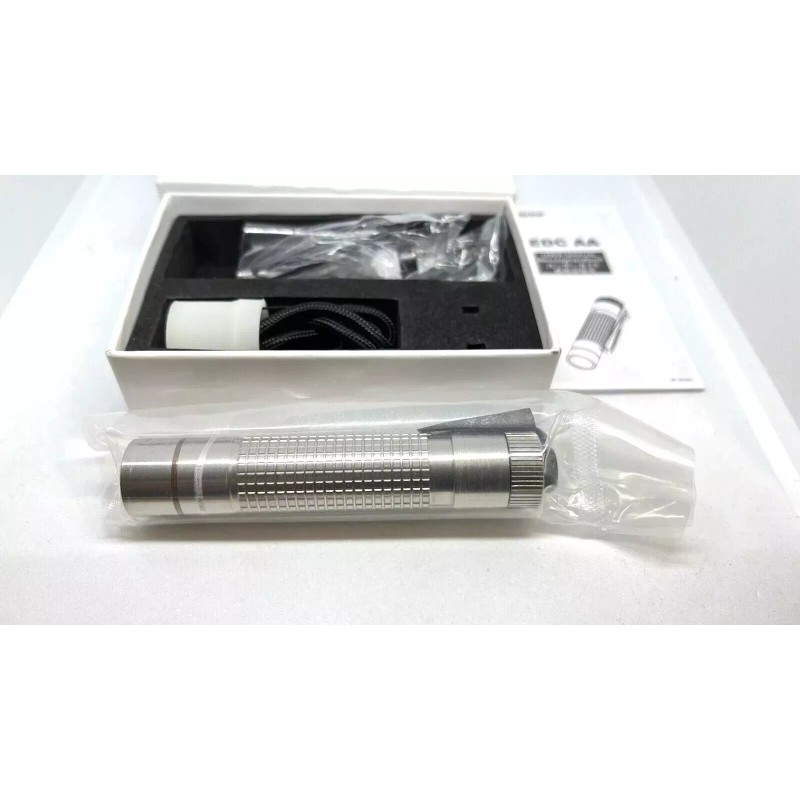 LUMINTOP EDC AA Flashlight, 600 Lumens, Polished Titanium, IP68 Waterproof