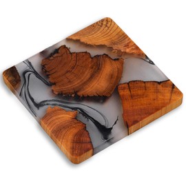 Avocrafts Wooden Coasters Set, Modern Coasters with Holder, Cedar Wood