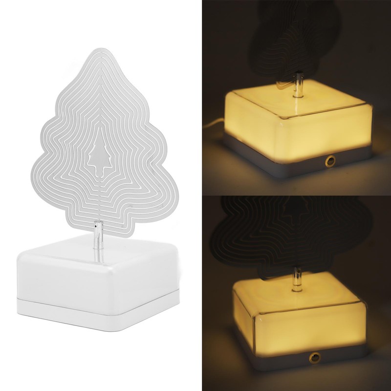 3D Metal Sheet Night Light Rotation Rechargeable Decoration 3D Night