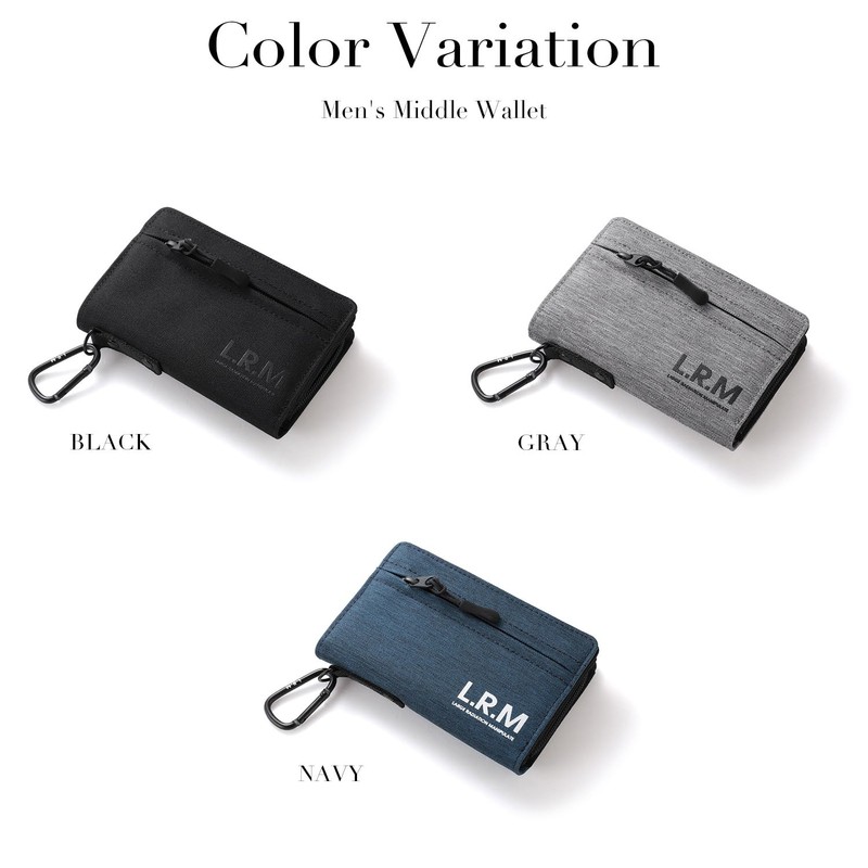 Naru Bi-Fold Wallet, Middle Wallet, Men's and Women's, With Carabiner,