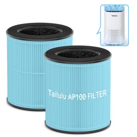 Purificadores de aire para el hogar, habitación grande de hasta 1500 pies cuadrados, filtro purificador de aire para purificador de aire Tailulu AP100, filtro HEPA True H13 3 en 1, 2 unidades (azul)
