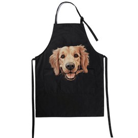 InnoBeta Golden Retriever Apron for Golden Retriever Lovers, Gifts for Women/Men, Cute Golden Retriever Head Funny Gifts for Dog Owners & Lovers, Apron comes with Pockets and Adjustable Neck Strap