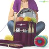 Stitch Happy Knitting Bag (Purple): 7 Pocket Yarn Bag, Crochet
