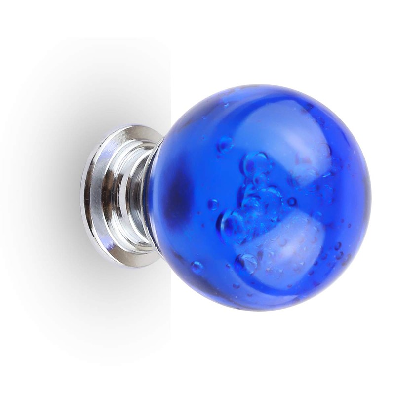 BNYZWOT 12 PCS Crystal Cabinet Knobs Round Glass Bubbles Knobs