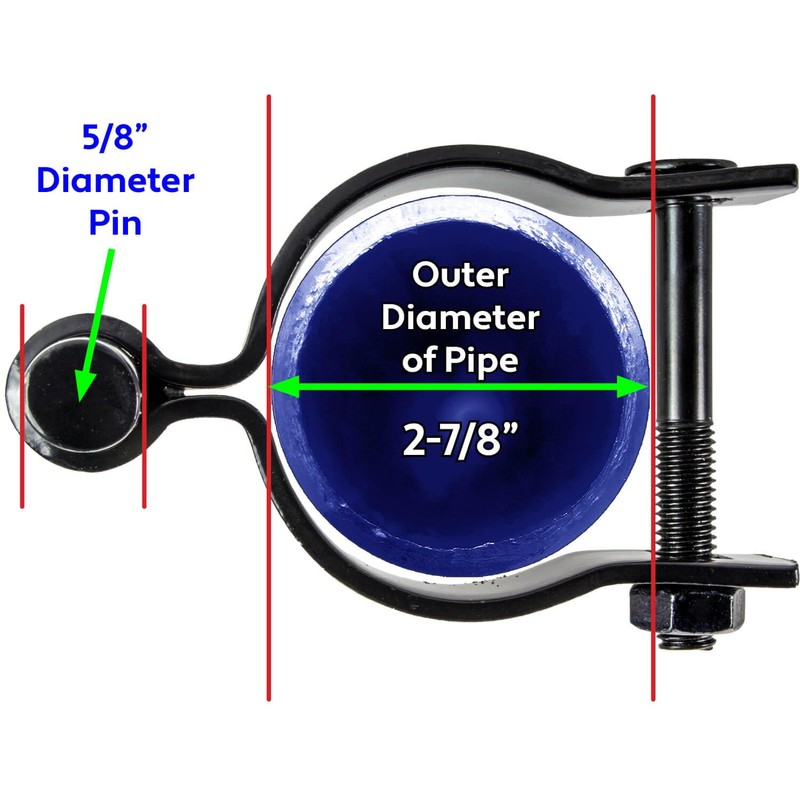 Black 2-7/8" Post Hinge - Use for 2-7/8" Outside Diameter