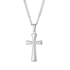 OSTAN Cross Chain Men's Women's Necklace with Cross Silver Gold Colour Necklace Pendant Cross, Stainless Steel