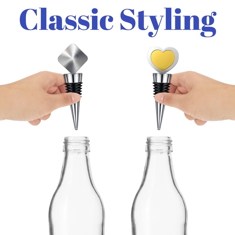 Honeydak 16 Pieces Metal Bottle Stopper Blank Stainless Steel Wine