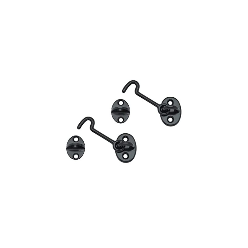 QCAA Forged Brass Cabin Hook Latch & Eye, 2-1/2", Matte