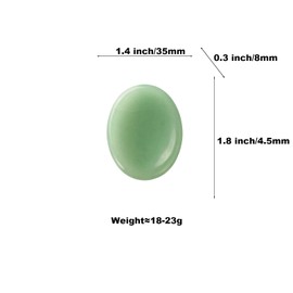 GoldHarvest 2 PCS Green Aventurine Thumb Worry Stone for Anxiety,Oval Shaped Rubbing Stone Healing Crystals Hand Carved Natural Gemstone Palm Stone Therapy Worry Stones for Kids