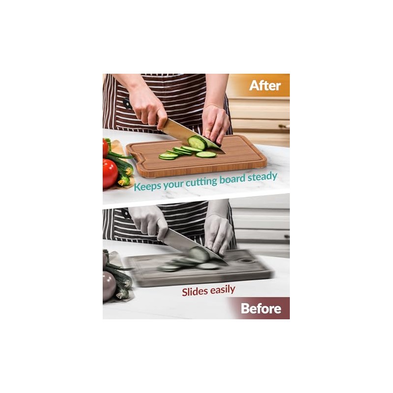 NiHome 16-Pack Non-Slip Silicone Pads for Cutting Boards