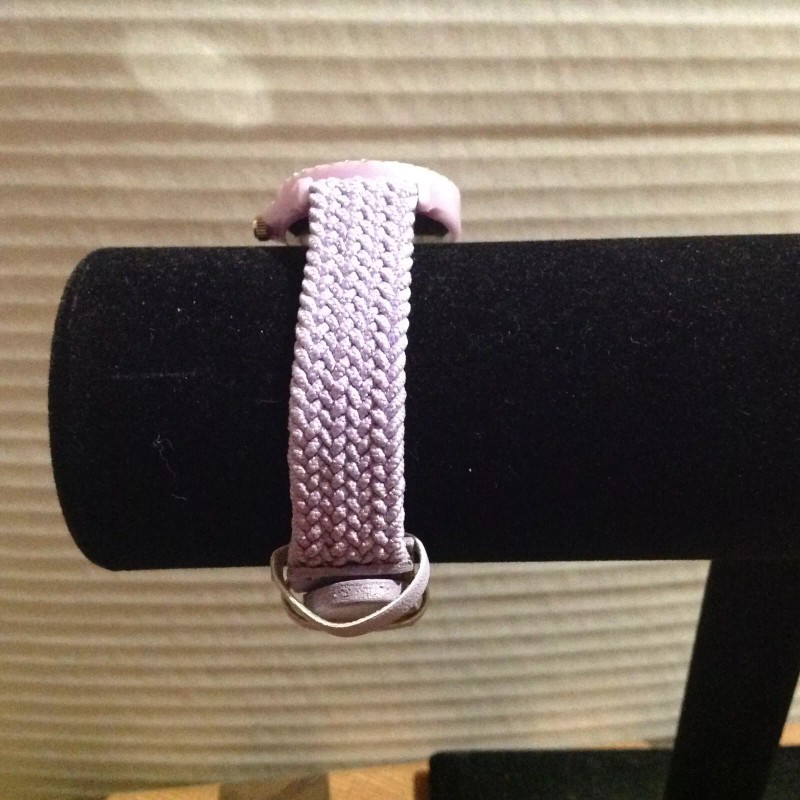 Geneva Light Purple Stretch Canvas Band Clear Rhinestones Watch Needs