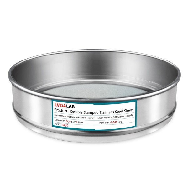 LVDALAB LVDALAB 304 Stainless Steel Mesh Lab Sieve, 2400 Mesh(0.005mm)