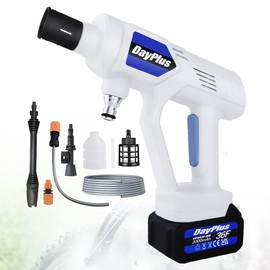Cordless Pressure Washer, Portable Pressure Washer with 3 Nozzles, Battery Water Gun for Car, 3 Adjustable Level Electric Power Washer with 16.4FT Hose for Washing/Cleaning/Watering