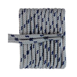 FootGalaxy Round Laces for Boots and Shoes, 54, Grey with Navy Chip