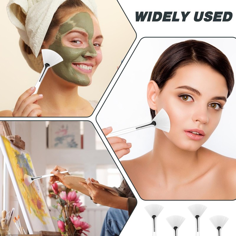 10 PCS Face Mask Brush Soft Facial Fan Brush Acid