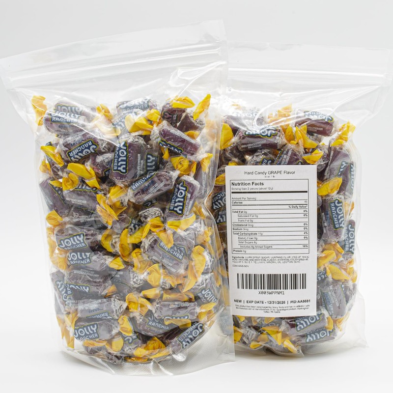Hard Candy GRAPE 5 lb – Bulk Bag, Individually Wrapped,