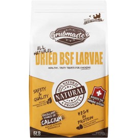 GRUBMASTER Dried Black Soldier Fly Larvae for Chickens, Natural Healthy Chicken Treats for Backyard Poultry - 5 lb. Bag