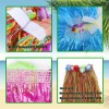 Set Falda Pulseras Collar Diadema Hawaiano Disfraz Fiesta