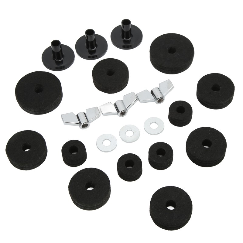 21Pcs Cymbal Replacement Accessories Felts Sleeves Wing Nuts Washers for