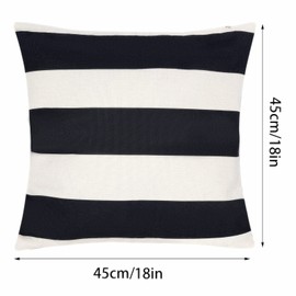 tiggell 4 Pack Waterproof Pillow Covers Outdoor Throw Pillowcases Decorative Garden Cushion Case for Home Garden Patio Couch Balcony Striped (18 * 18 inch, Black & White)