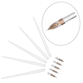 Gullor Wooden Cartoon Pen Set Calligraphy Dip Pens with 5 Size Nibs for Manga/Comic/Word Art/Pen-and-Ink Drawing, White