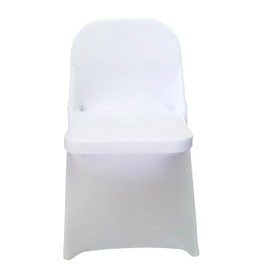 iEventStar 2pcs Spandex Folding Chair Cover Covers Stretch Chair Protectors for Wedding Party Events (2, White)