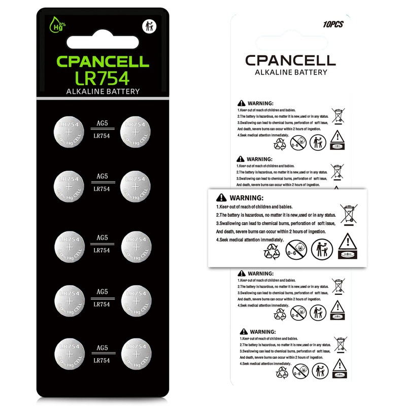 CPANCELL AG5 LR754 309 393 SR754 SR754 Battery Alkaline Button
