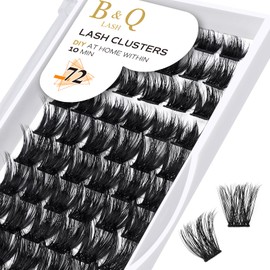 Cluster Lashes D Curl 16mm 72 Clusters B&Q Lash Clusters C D Curl Individual Cluster Lashes Mega Volume Eyelash Clusters DIY Lash Extensions Soft Fluffy Cluster Eyelash Extensions (B06,D-16mm)