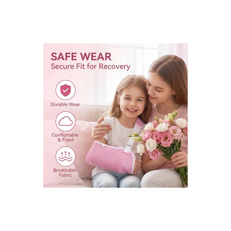 Breathable Kids Arm Sling, Adjustable Child Arm Sling for Wrist