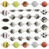 38Pcs Paired Enamel & Silver Football Basketball Baseball Charms for