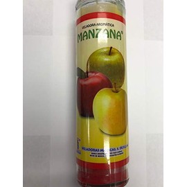 Apple (Manzana) Prepared Scented 3 Color Pillar Candle in Glass