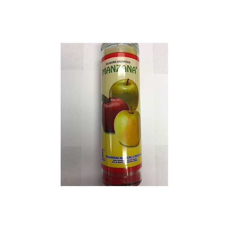 Apple (Manzana) Prepared Scented 3 Color Pillar Candle in Glass