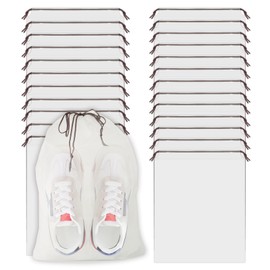 Pack of 26 Shoe Bags with Drawstring (30 x 40 cm) Transparent Drawstring Bag PE Shoe Bag Waterproof Drawstring Bag Multifunctional Storage Bag Set Shoe Bag for Daily Use and Travel