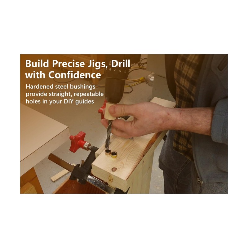 Woodgear Precision Drill Bushing – Hardened Steel Insert for Dowel